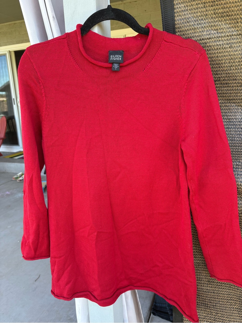 Eileen Fisher Bright Red Crewneck Sweater